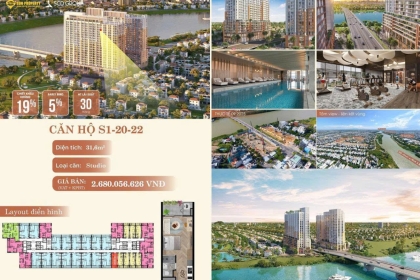 BÁN CĂN SPANA TOWER STUDIO TẦNG CAO - GIÁ 2 TỶ 680
