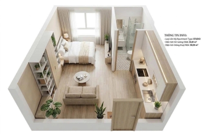 BÁN CĂN STUDIO ĐÀ NẴNG GẦN BIỂN - 1 TỶ 803