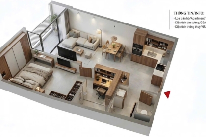 CĂN 1 PHÒNG NGỦ , 1PN + VIEW BIỂN ĐẮC GIÁ - 2 TỶ 328